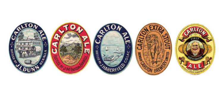 Carlton Draught Labels over the years